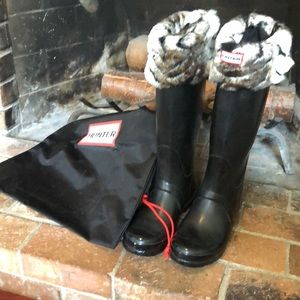 Hunter boots with bag and liners